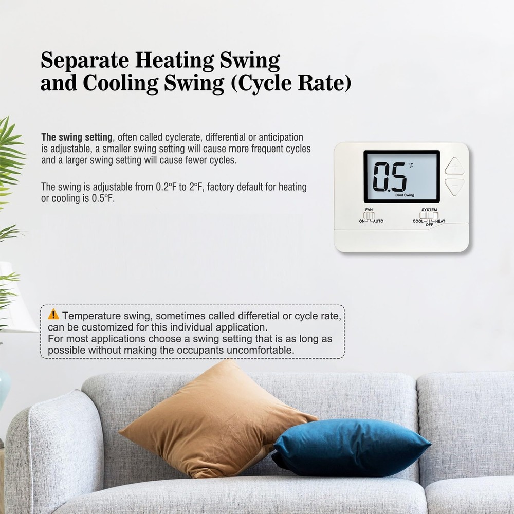 Non-Programmable Thermostats for Home Conventional Single-Stage Systems, up to