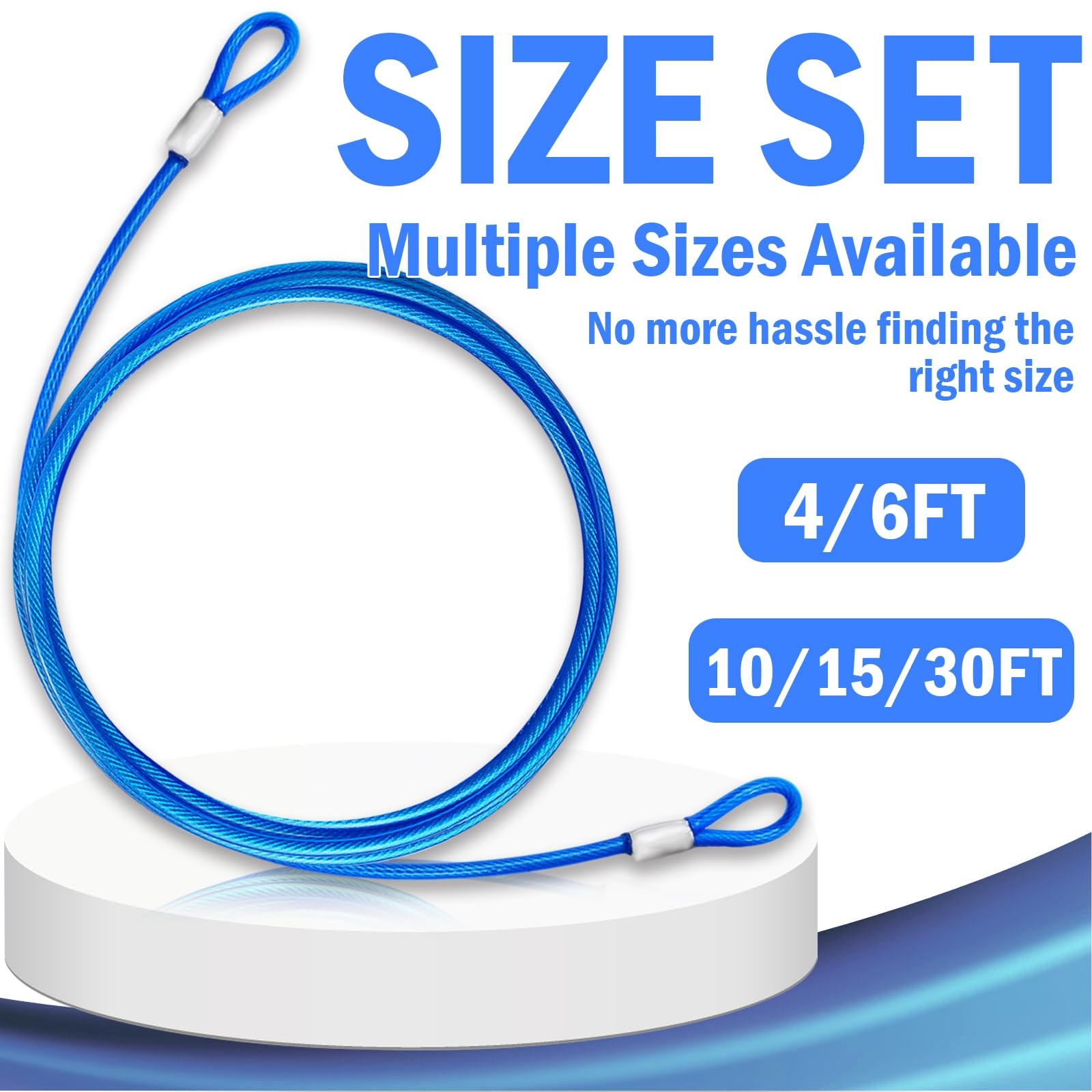 4FT （3/16 Inch） Steel Security Cable with Loops - Flexible Wire Rope Versatil...