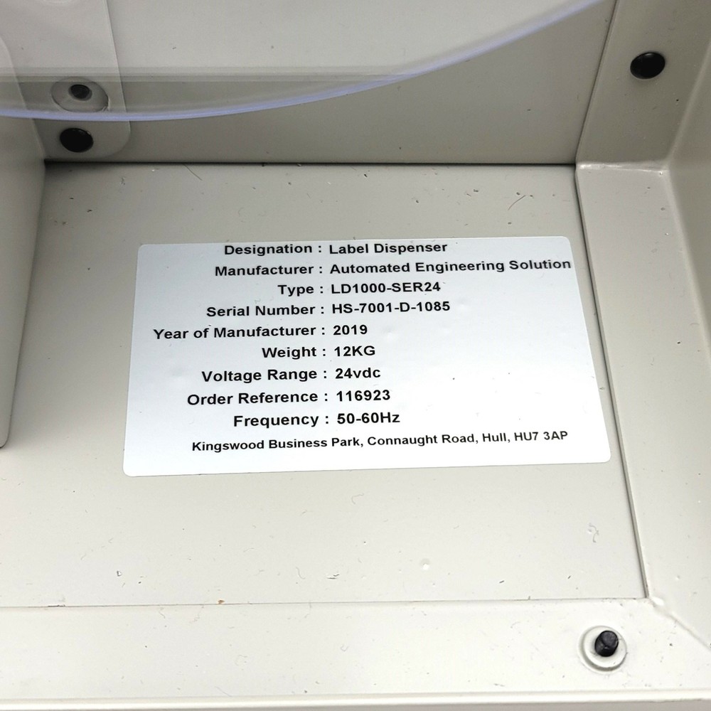Computype LD1000-SER24 Automatic Barcode Label Dispenser 24VDC