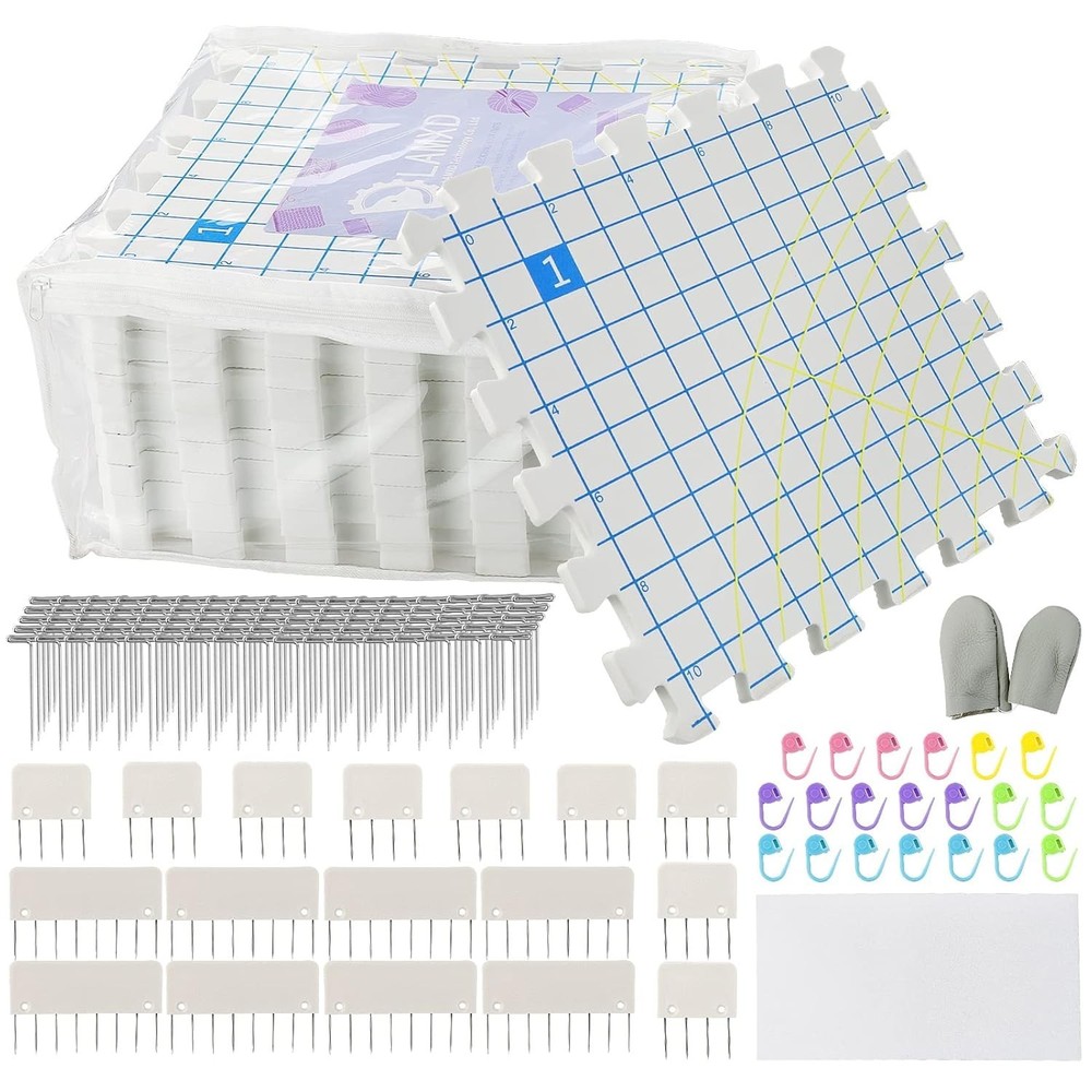 Blocking Mats for Knitting - Extra Thick Blocking Boards with Grids with 22PC...