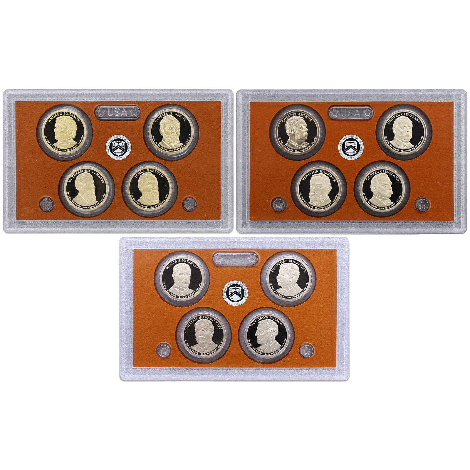 2007-2016 S Presidential Dollar Proof Set Run 39 Coins No Box Or COA