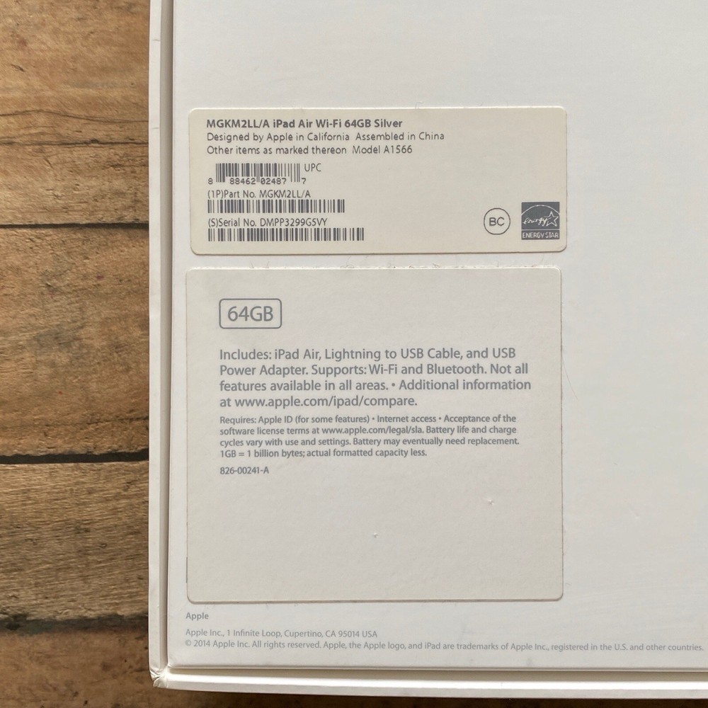 Apple iPAD 9th Generation ORIGINAL EMPTY BOX and INSERTS ONLY MK2K3LL/A