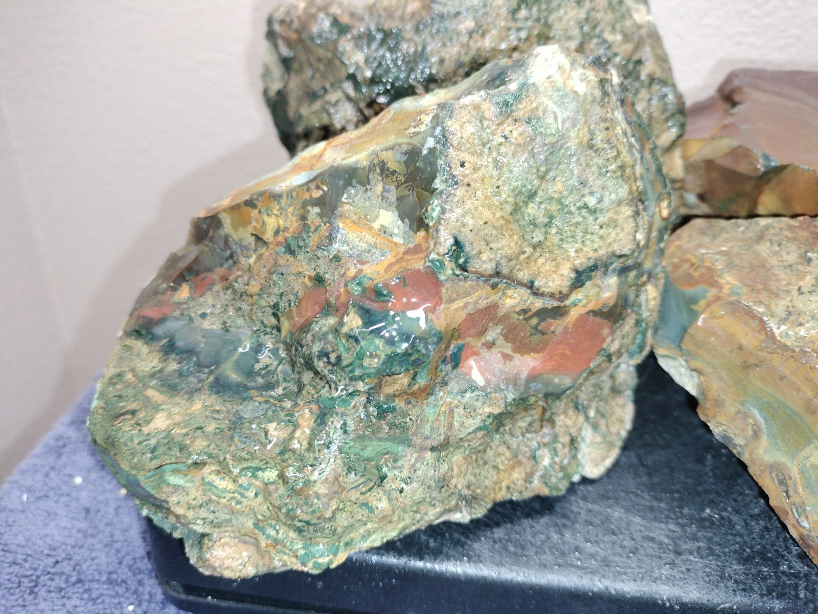 12LB ORBS Blue Mountain Picture of Jasper Rough 4pc Lot #21