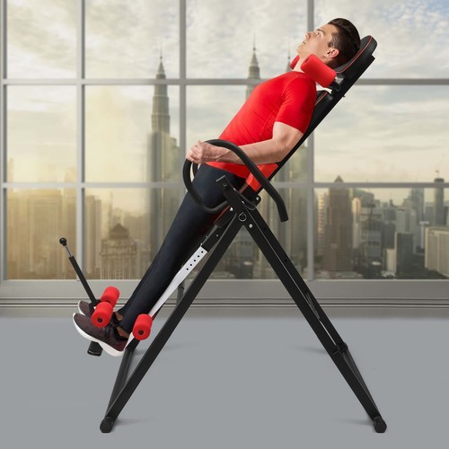 Inversion Table Teeter Machine Therapy Back Pain Relief Foldable Gravity Fitness