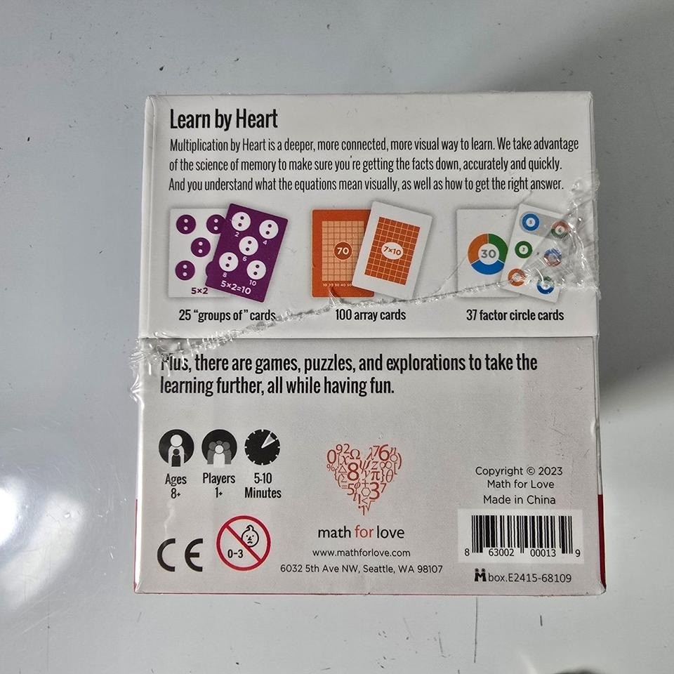 Multiplication By Heart Visual Flash Cards Learning Deck Sealed
