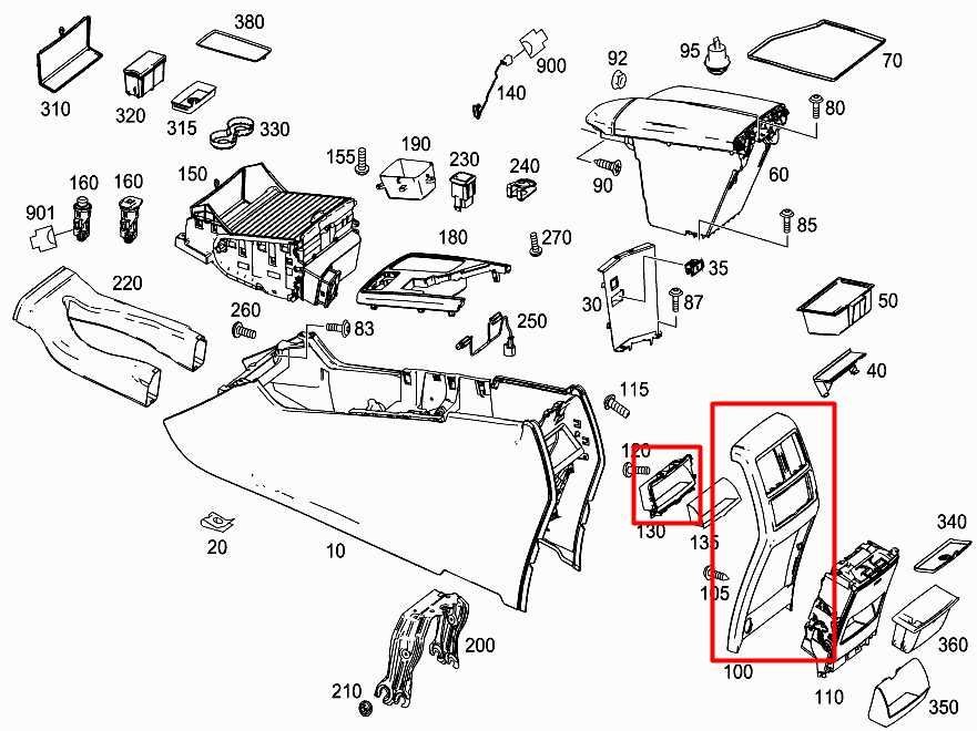 12-15 Mercedes-Benz ML350 Rear Center Console Back Panel Bezel Trim w/ Outlet