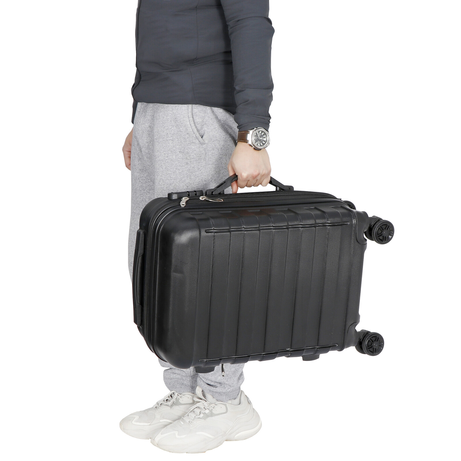 Hardside Carry On Spinner Suitcase Luggage Expandable with Wheels 20" Black