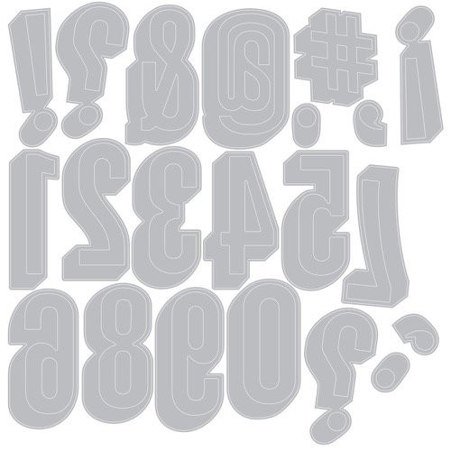 Alphanumeric Shadow Numbers Sizzix Thinlits Thin Metal Die Set Tim Holtz 664808