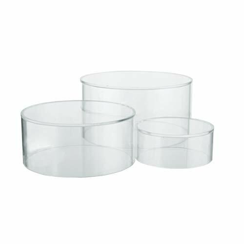 Set of 3 Clear Acrylic Round Cylinder Display Nesting Riser Stands
