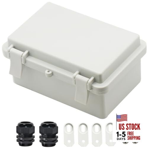IP65 Waterproof ABS Plastic Electrical Box - Hinged Shell, 5.9" x 3.9" x 2.8"