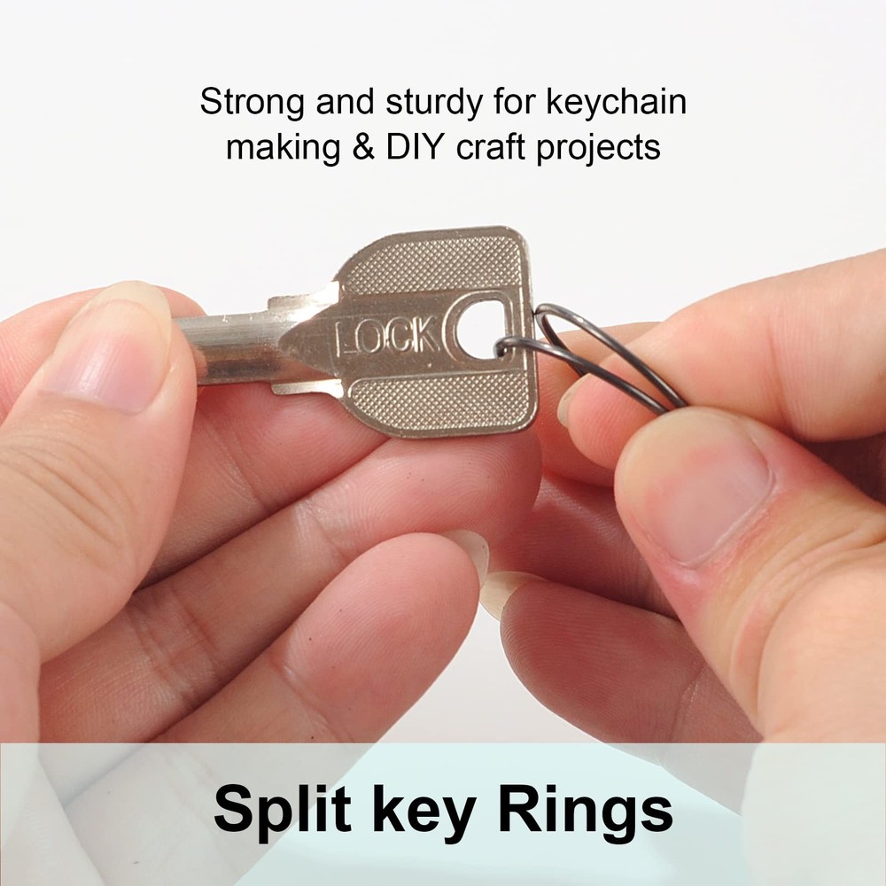 100PCS Split Key Rings Bulk for Keychain and Crafts 1”100Pack, gun black