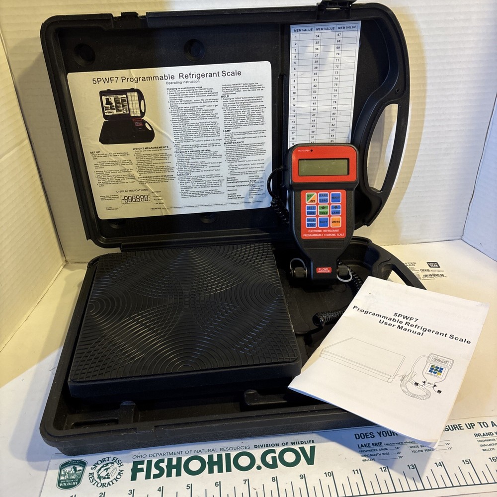 ZORO 5PWF7 ELECTRONIC REFRIGERANT SCALE PROGRAMMABLE