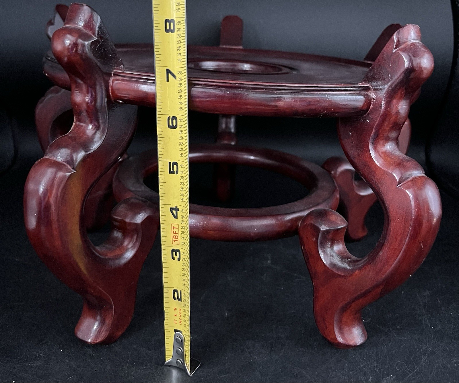 Rosewood Large 5 Legged Display Stand Pedestal Vase Plant Stand 11"