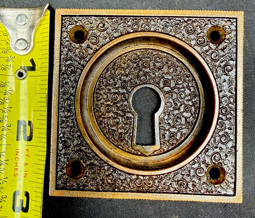 Russell and Erwin Amarat Damascene Victorian Pocket Door Sliding Door Set Square