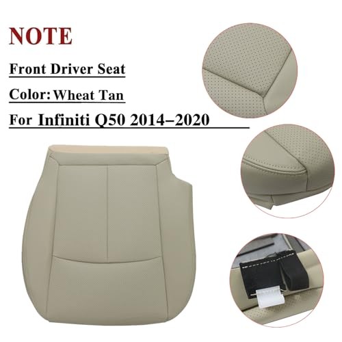 Front Driver Side Bottom Replacement Perforated Seat Cover Wheat Tan