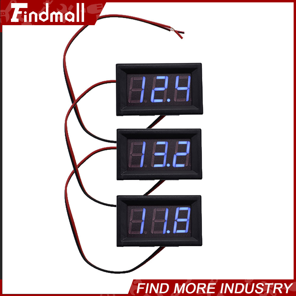 3× DC 4.5-30V Blue LED 3Digital Display Voltage Meter Voltmeter Panel Motorcycle