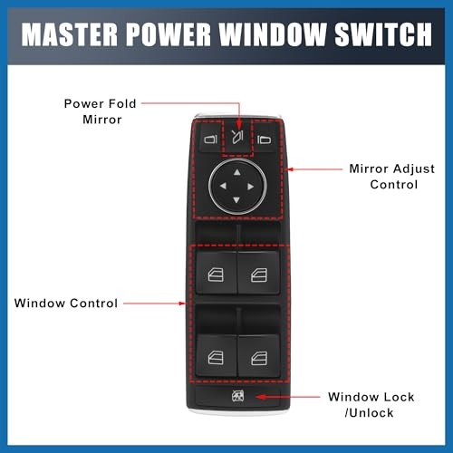 Front Master Driver Side Power Window Switch No.1669054400 with Tool Window