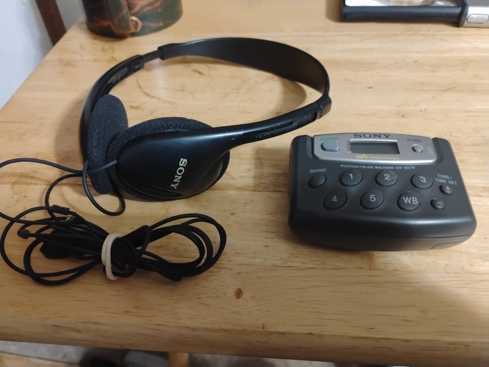 Sony Walkman SRF-M37W Portable AM/FM Digital Tuning Radio, With Headphones