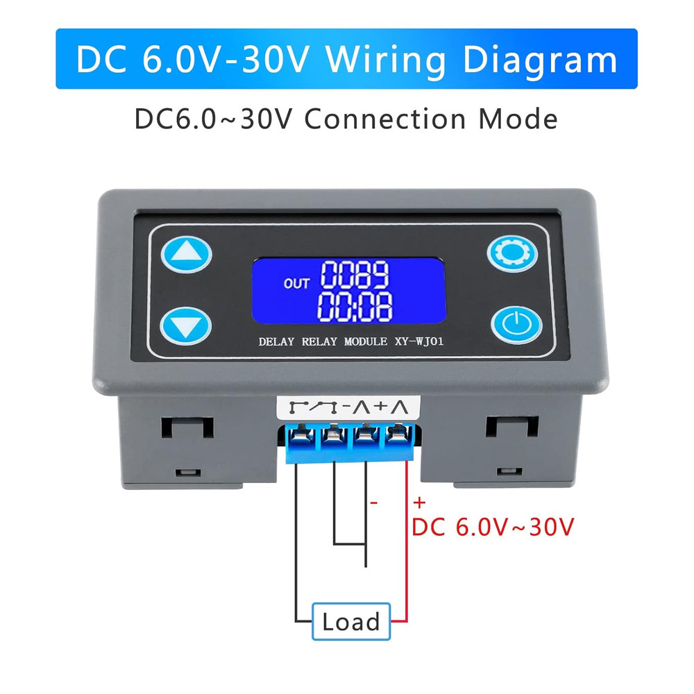 XY-WJ01 Delay Relay Timer Module DC 6-30V LCD Display Digital Timer Switch