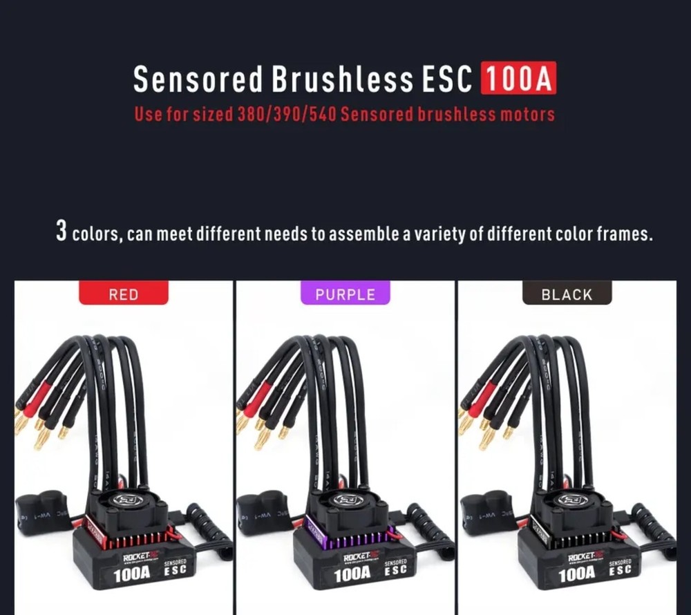 Rocket Rc Drift Brushless Sensored Combo Turbo & Boost Programmer Include purple