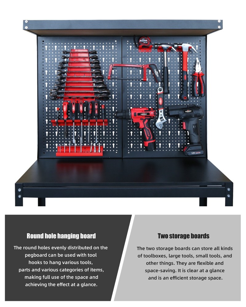 EXCITED WORK Work Bench,Hook Kit for Home Workshop Storage Tool and DIY Projects