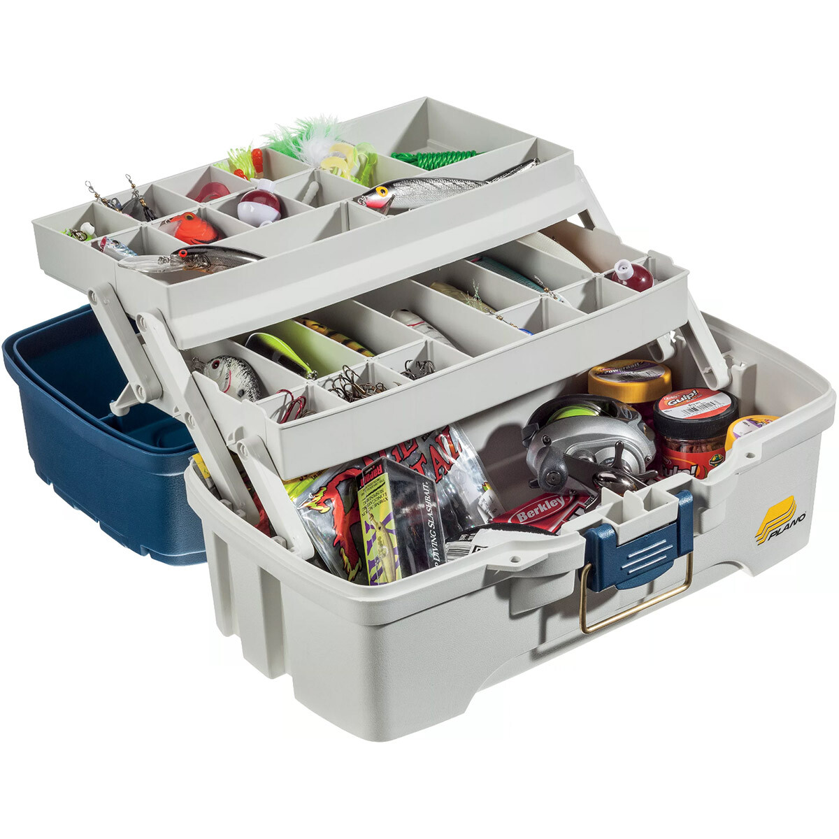 Plano Two Tray Fishing Tackle Box - Model: 6202-06 - Blue/White