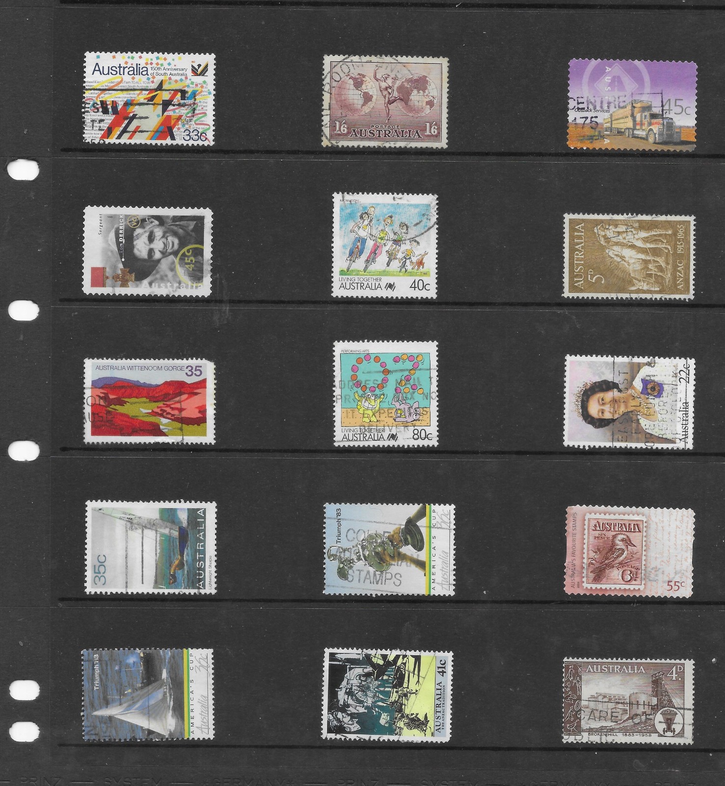 Australia 15 sheets used stamps (sheets not included)