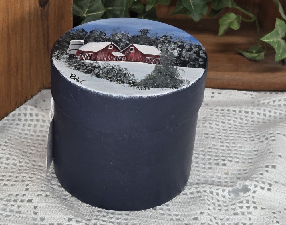 paper mache container (25007) hand painted