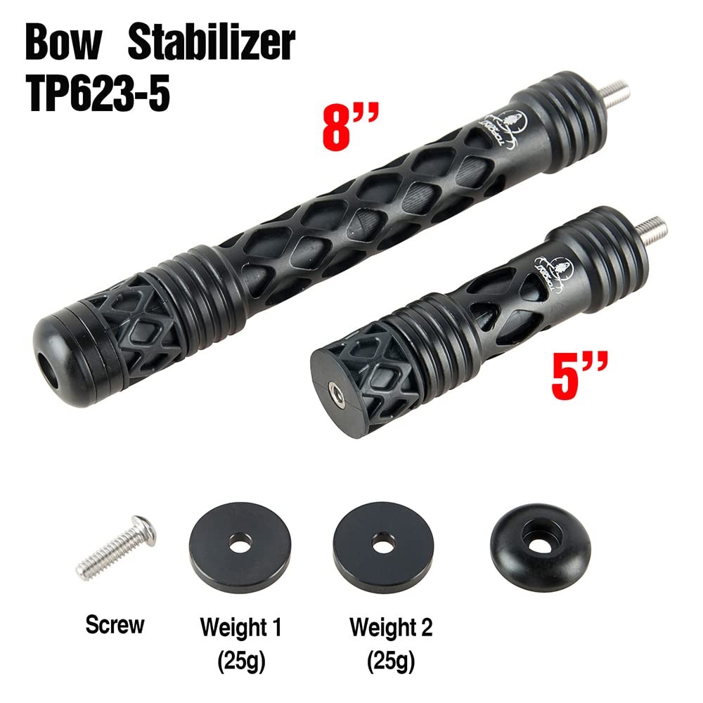 Archery Bow Stabilizer Balance Bar Rod 5” / 8” Compound Bow Bow Stabilizer Vi...