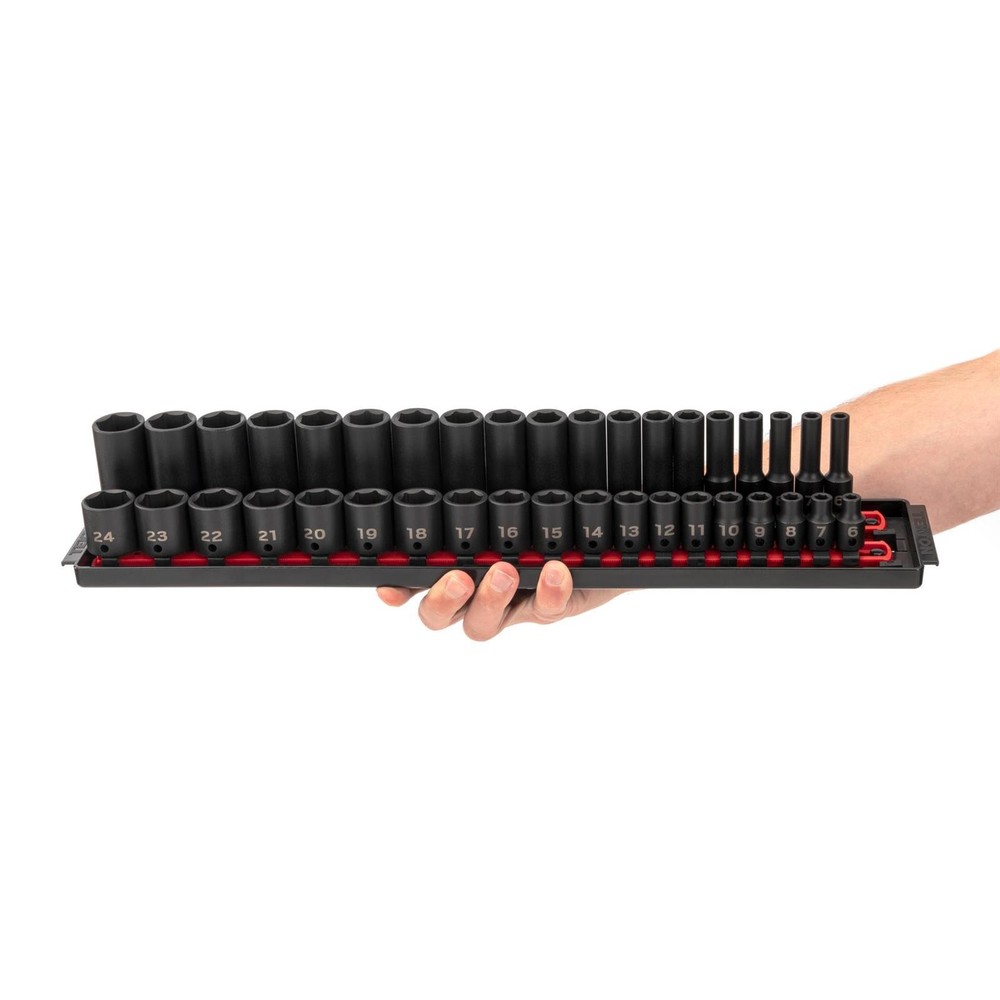 Tekton SID91211 3/8" Drive 6-Point Impact Socket Set, 38-Piece