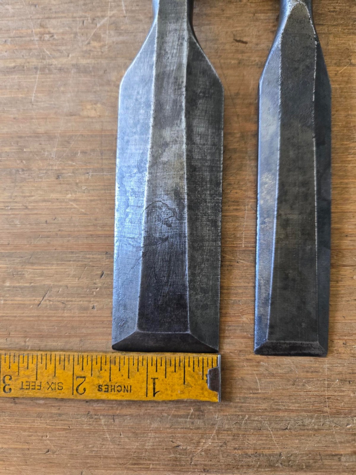 Vintage Stanley Everlasting No.40 Wood Chisel lot x2 -1 inch & 1 1/2 inch