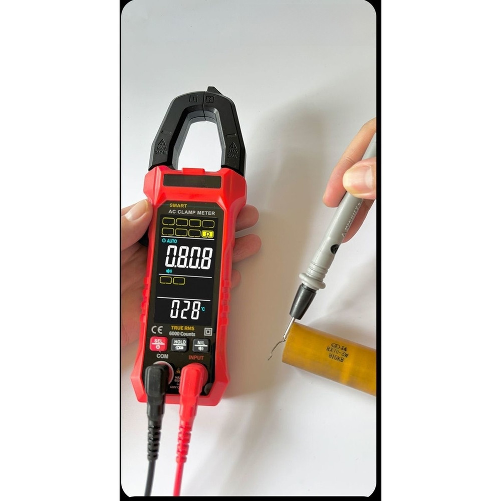 TS601 Fully Automatic Clamp Meter for AC DC Voltage Current Resistance Temp