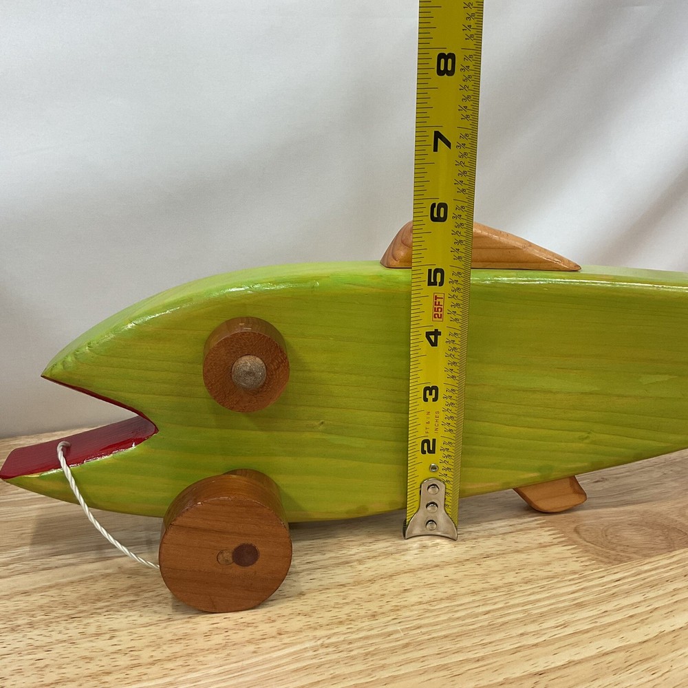 Handmade Wooden Pull String Fish Toy 17”