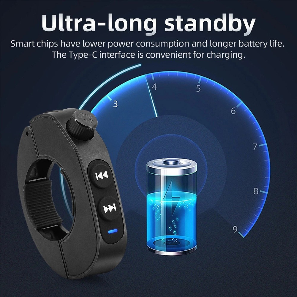 For Motorcycle Handlebar Wireless Bluetooth Media Remote Control Button Black