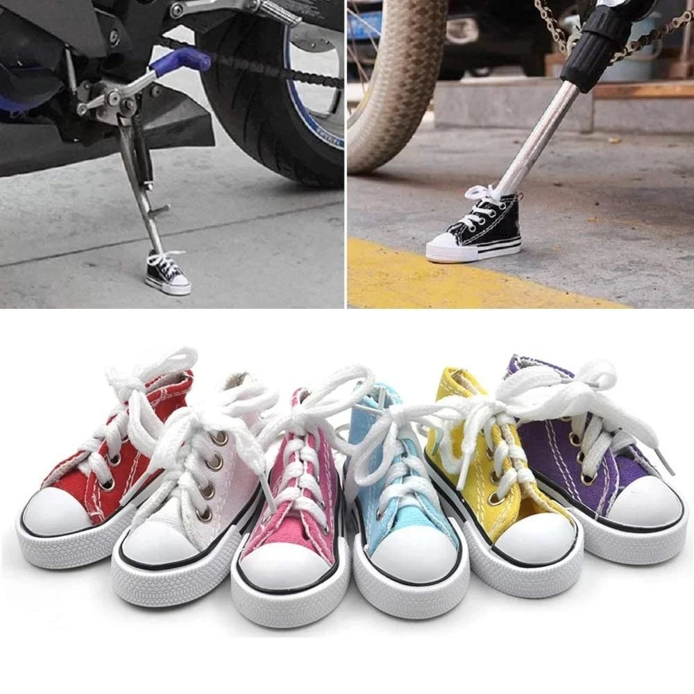 Mini Motorcycle Kickstand Shoe Canvas Motorbike Pad Funny Foot Support Bike
