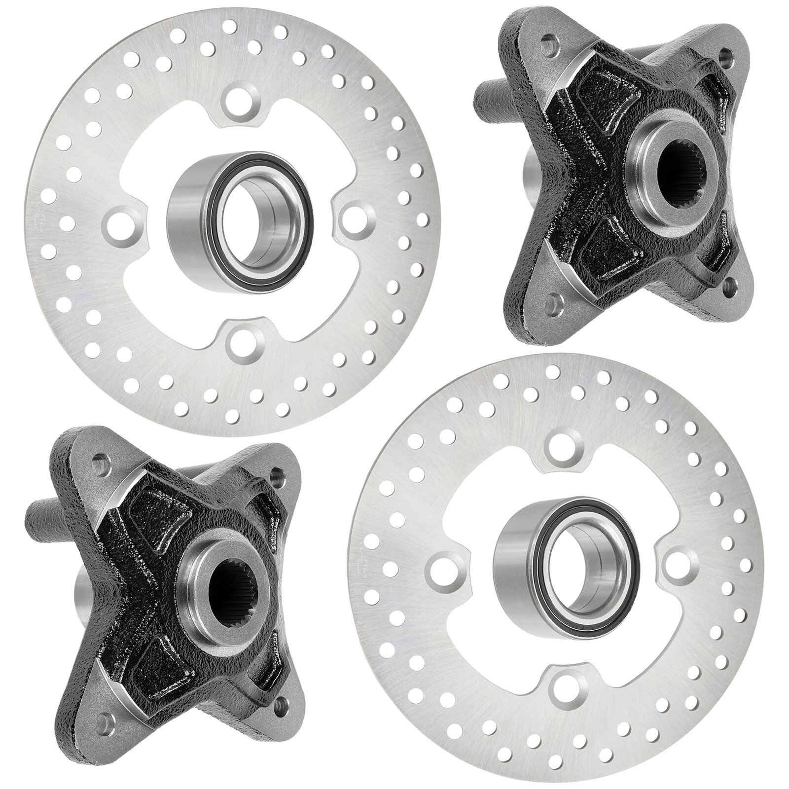 2 Rear Brake Disc Rotor Wheel Hub Bearing for Polaris RZR XP 900 2011 2012 2013