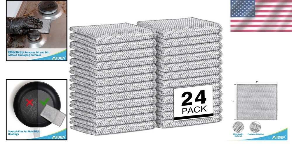 Versatile Non-Scratch Wire Dishcloths (24PK) for All Kitchen Cleansing Needs