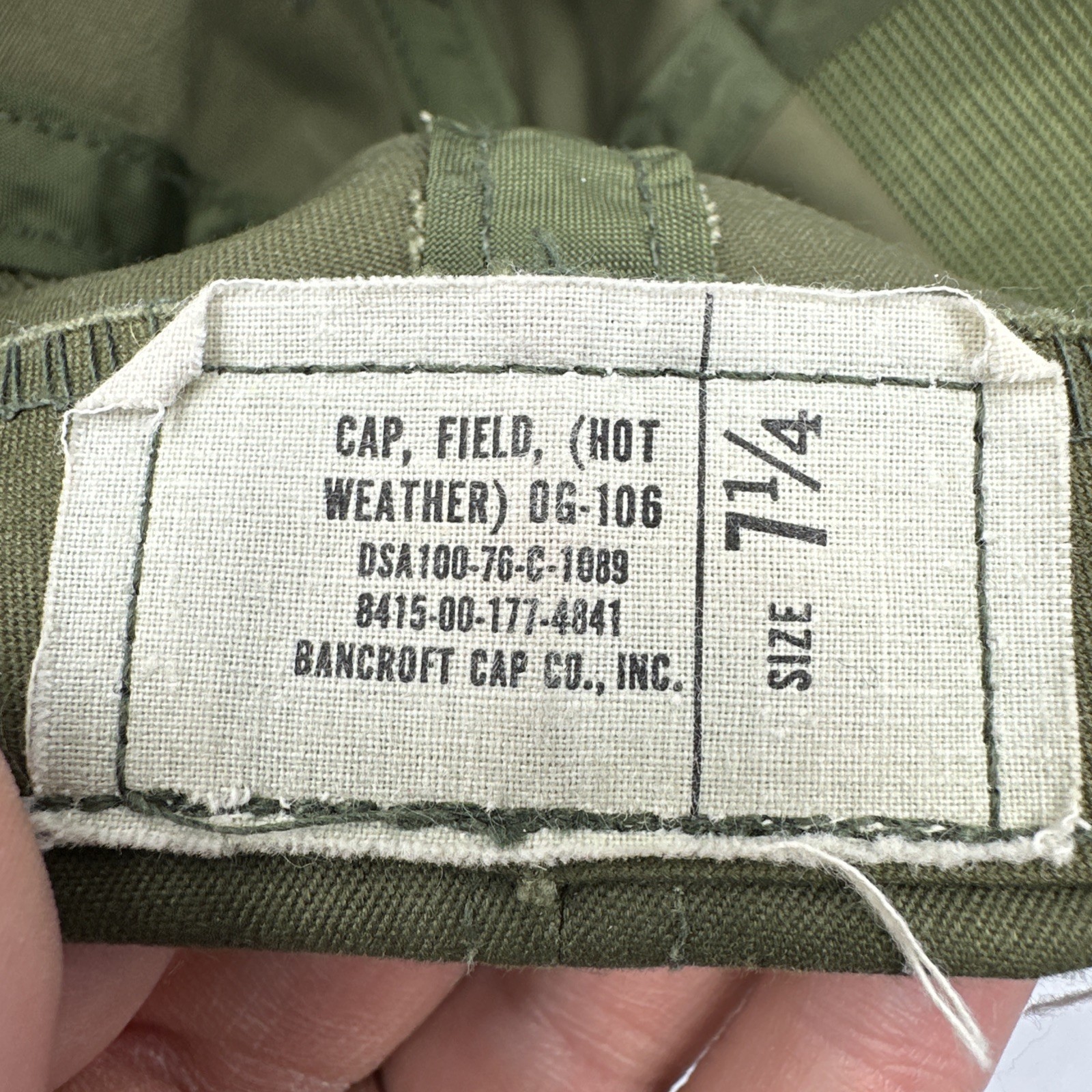 Vintage Army Vietnam? Era US Military OG-106 Hot Weather Field Hat Cap Sz 7 1/4