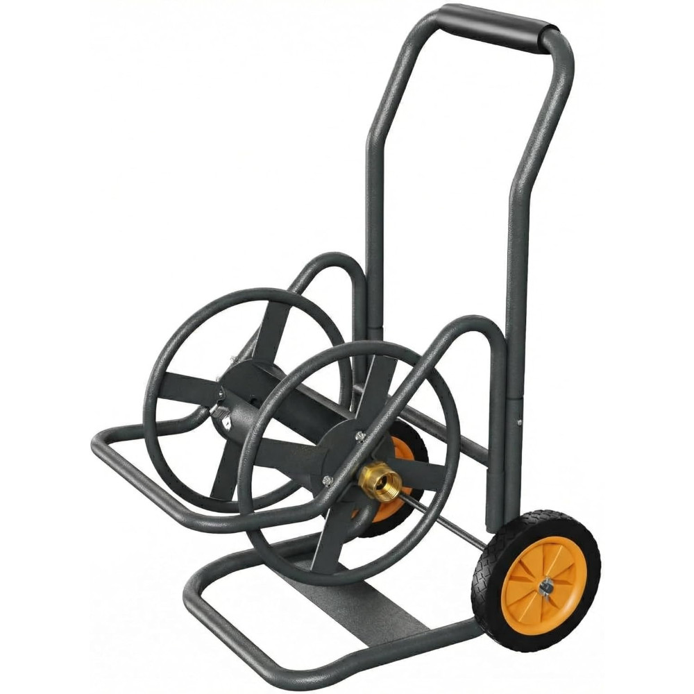 Heavy Duty Metal Garden Hose Reel Cart with Wheels Holds 200/300FT 5/8" Hose