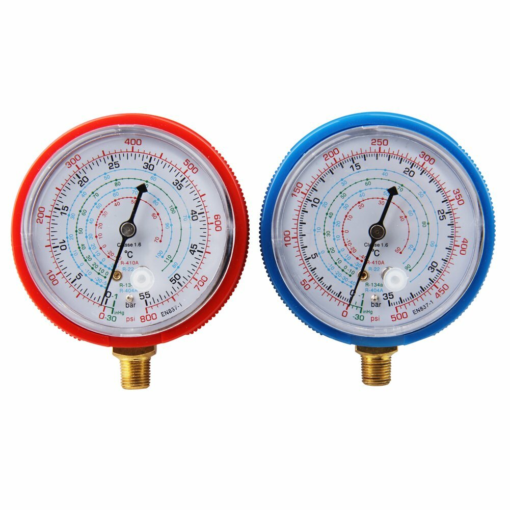 2 Air Conditioner HVAC AC A/C Refrigerant Low&High Pressure Gauge PSI KPA Tools