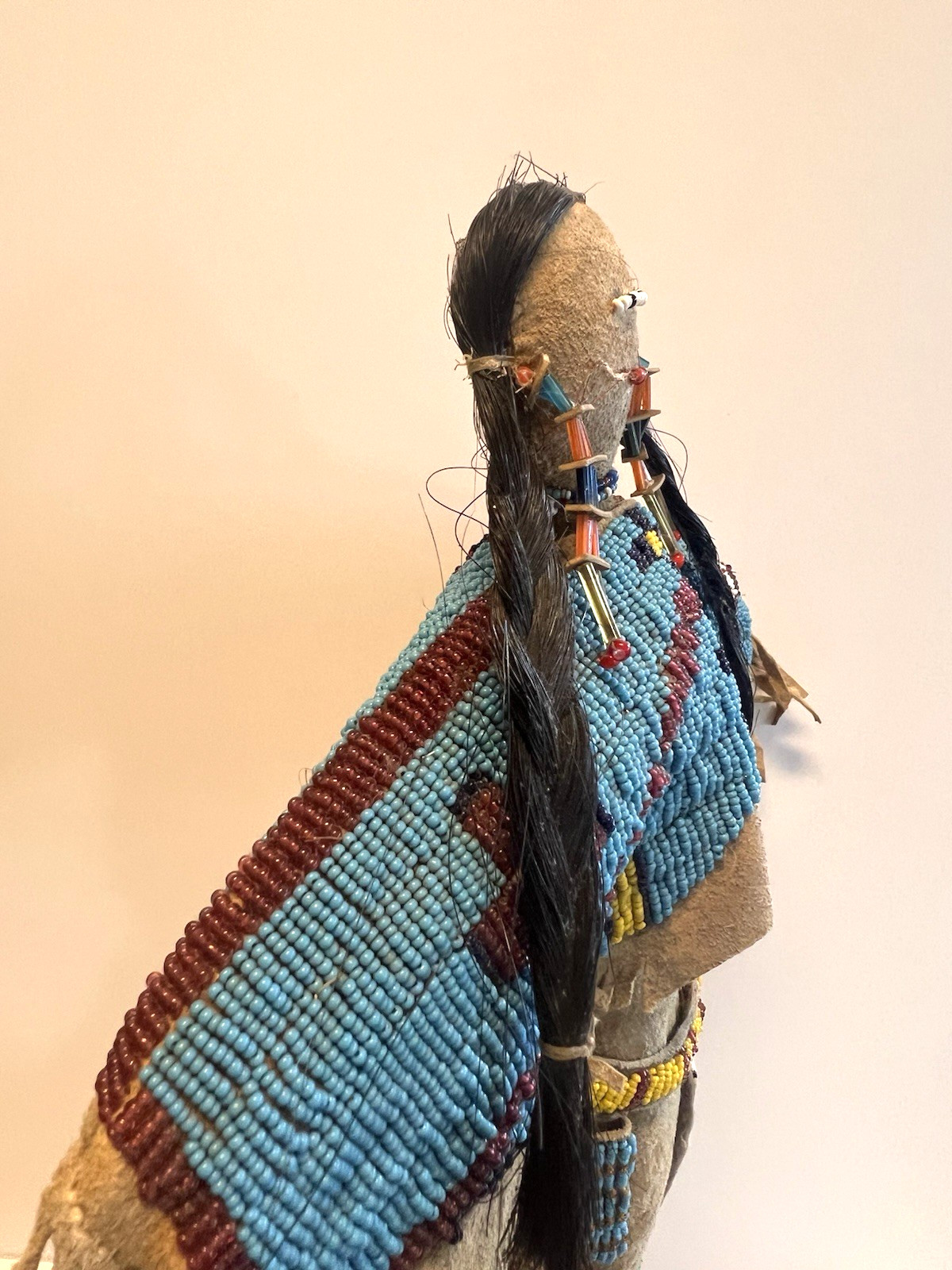 Antique Native American Lakota (Sioux) Indian Beaded Doll; 18 Inches; Late 1800s