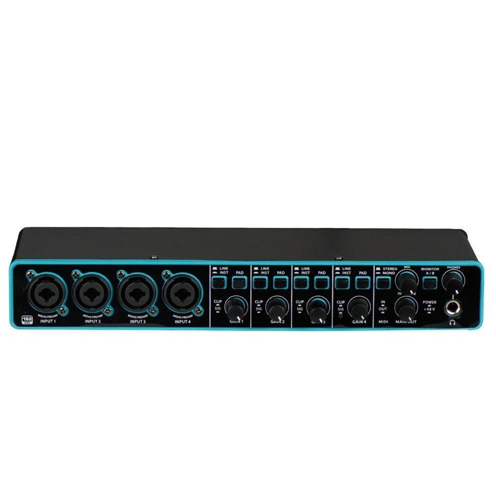 USB Audio Interface with 4x4 Input Output and Mic Preamplifier for Studios