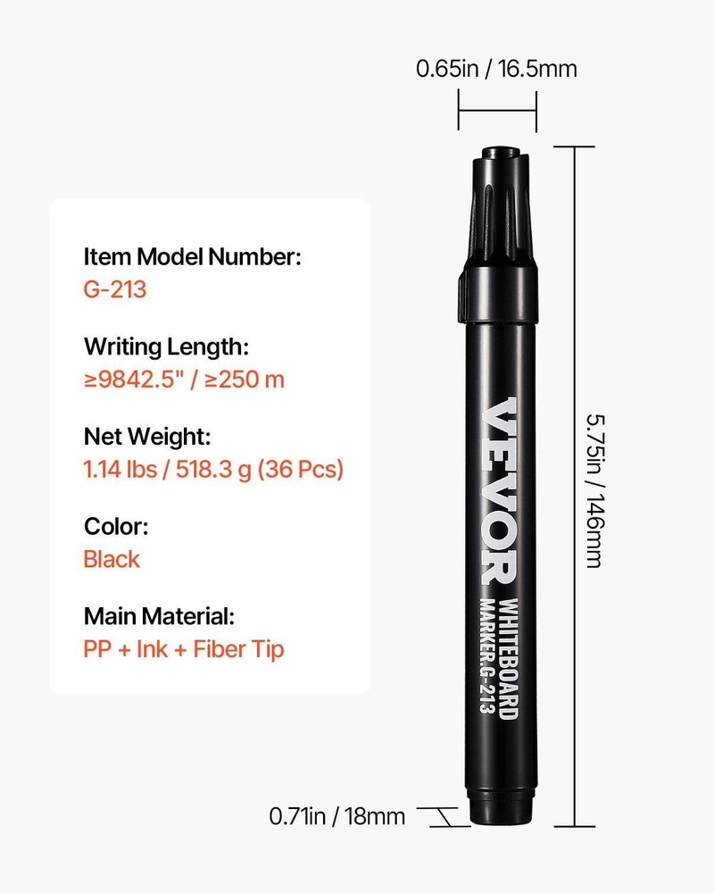Black Dry Erase Chisel Tip Markers 36 Count Low Odor Efficient