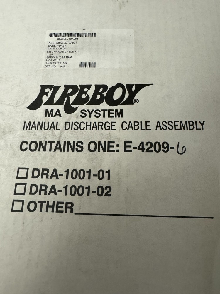 FIREBOY  NEW CABLE ASSY 4209-6