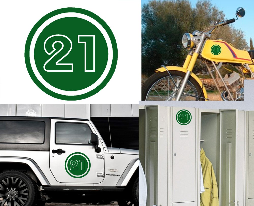 Number 21, Sticker Cut Vinyl Version v02c