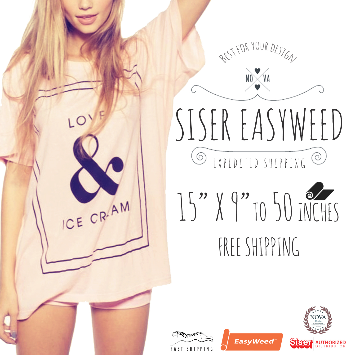 Siser Easyweed HTV 15"x9", 12", 1, 3, 5, 10, 25, 50 Yards FREE SHIPPING!!