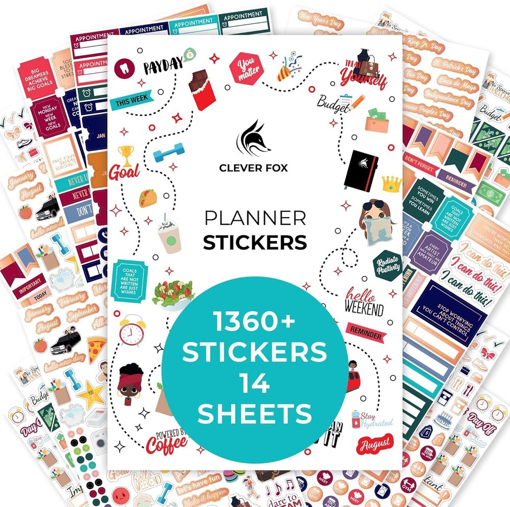 Clever Fox Planner Stickers – Monthly, Weekly & Daily Value Pack