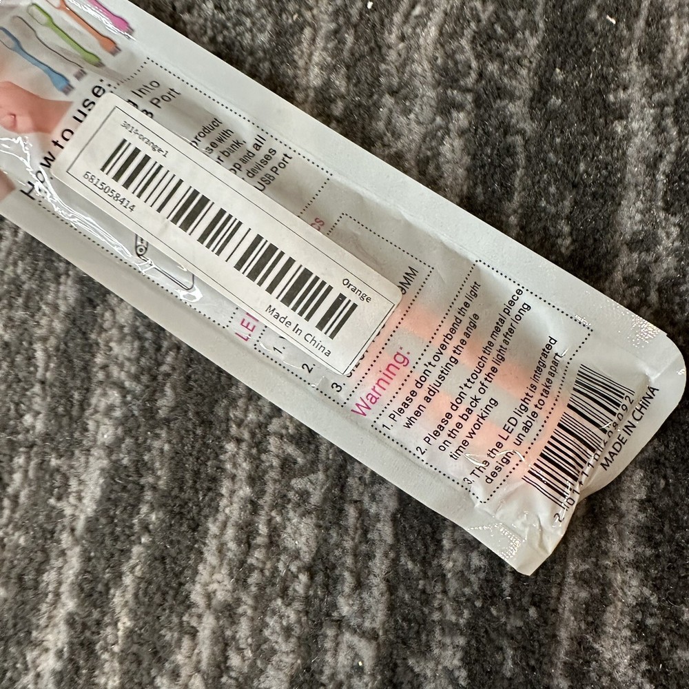 Flexible USB LED Light Lamp Orange Computer Study Reading Notebook Laptop PC New