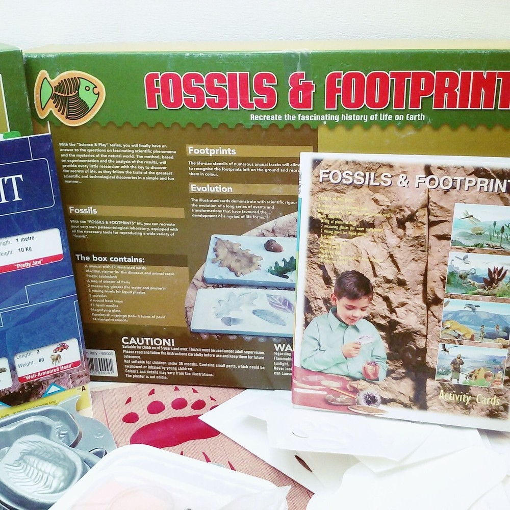 Fossils & Footprints Interactive Evolution Kit #62019 Clementoni Open Box Unused