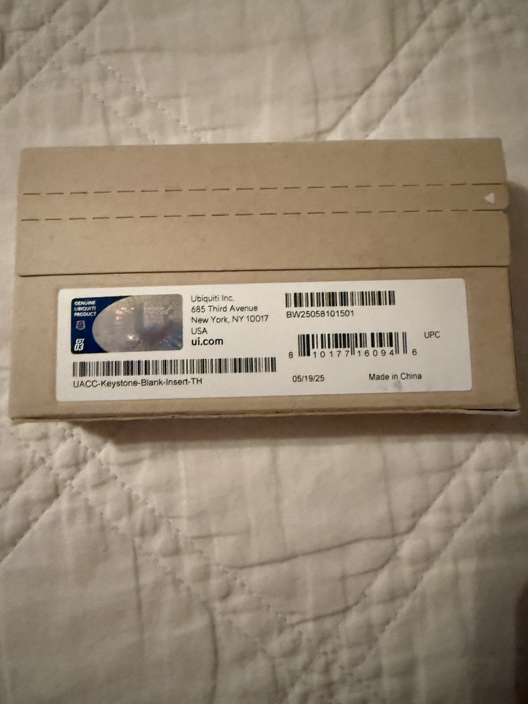 Ubiquiti Keystone Blank Insert Passthrough 12 Pack
